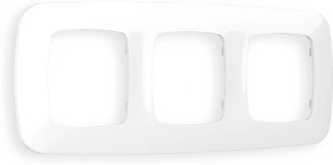 Рамка Ambrella Volt OMEGA Ecta (Белый глянец) 3-ая OF140103