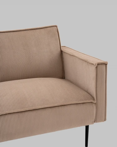 Диван прямой Stool Group Кассель велюр рельефный бежевый арт.УТ000040049