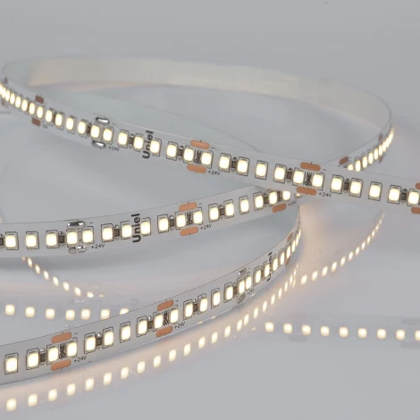 Светодиодная лента Uniel ULS-2835-180LED/m-10mm-IP20-DC24V-17W/m-5M-3000K катушка в герметичной упаковке
