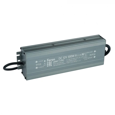 Трансформатор электронный для светодиодной ленты 300W 12V IP67 (драйвер) LB007 Feron LB007 53082