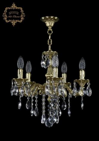 Подвесная люстра с хрустальными подвесками Art Classic 31.02 31.02.5.CK125SP.B.G.Sp