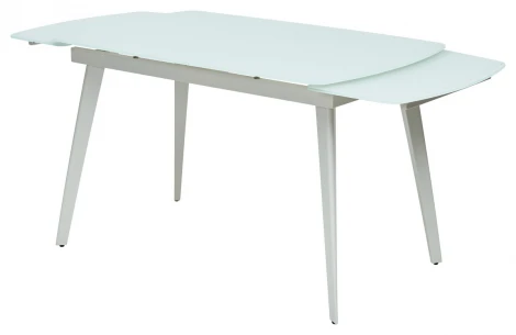 Стеклянный стол M-City ELIOT 120 FROSTED SUPER WHITE белое матовое стекло/ белый каркас