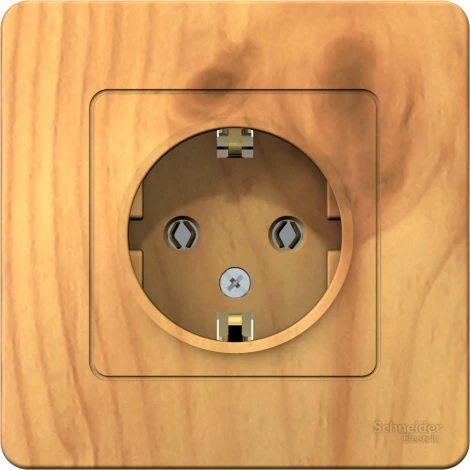 Розетка встраиваемая с заземлением (ясень) Systeme Electric Blanca BLNRS001015