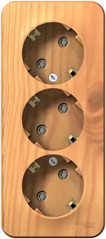 Розетка накладная тройная с заземлением (ясень) Systeme Electric Blanca BLNRA010315