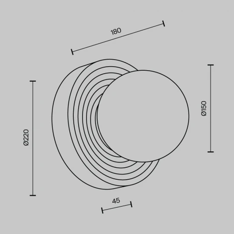 Настенный светильник Maytoni Careless MOD403WL-01GR (220V, шар)