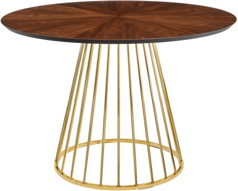 Стол Bradex Home Liverpool диам.110см, шпон орех лучевой набор, с золотистыми ножками (RF 0518)