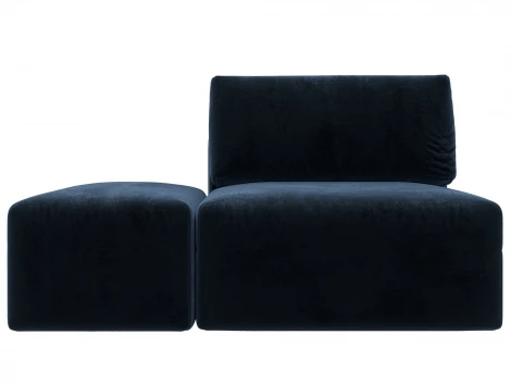 Модули диван и пуф Лига-060 НПБ (ЛДСП,Брус,Фанера,Велюр/Синий) Лига Диванов 129590