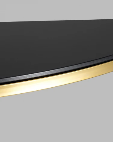 Консоль Stool Group полукруглая АЛЬБА 115*30 золото стекло черное УТ000004643