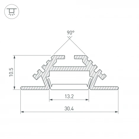 Профиль PHS-V-2000 ANOD (Алюминий) 013212 Arlight