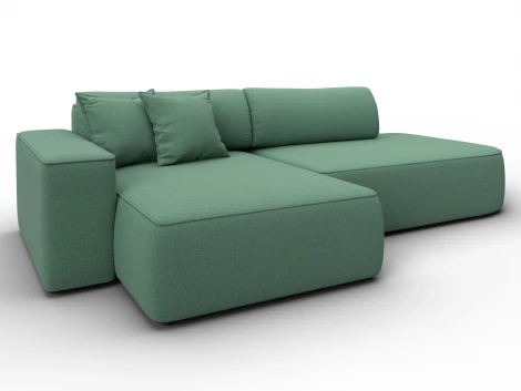 Диван угловой Лига-065 БП угол левый (ДСП,Рогожка/Зеленый) Лига Диванов 134787L