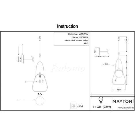 Бра Maytoni Indiana MOD544WL-01W