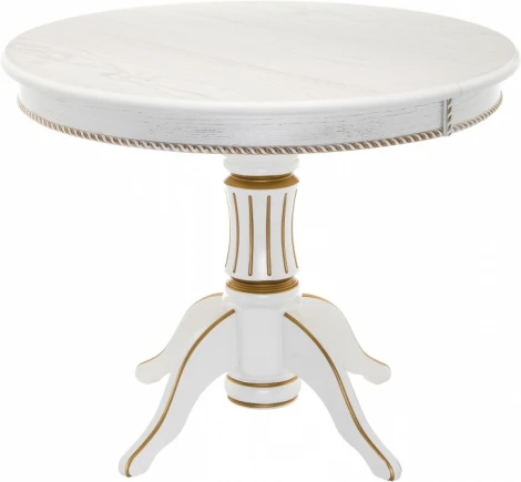 Стол деревянный Woodville Павия 100 молочный / золотая патина арт.615197