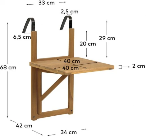 Стол уличный La Forma (ex Julia Grup) Amarilis (Металл,Акация,Дерево)