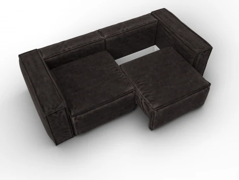 Диван прямой Лига-081 НПБ (ДСП/Пластик/Велюр/Коричневый) Лига Диванов 130116