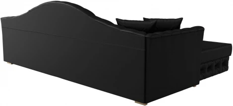 Диван угловой Артис левый угол (Черный/Экокожа) Лига Диванов арт.121634L