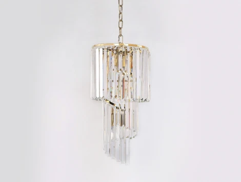 Подвесной светильник Newport 31100 31103/S gold (220V, хрусталь, на цепи, круглые)