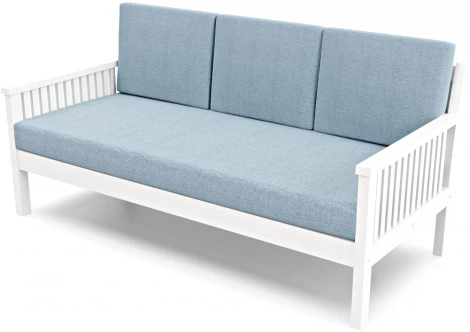 Диван Arsko Норман Б белая эмаль голубая рогожка