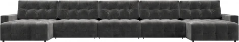 Диван п-образный с полками Лига-053 НПБ МегаЛонг Лига Диванов (Велюр) арт.129017