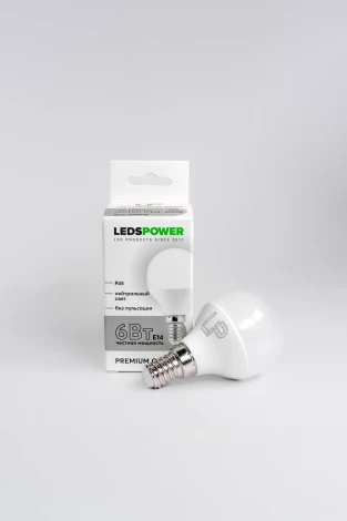 Лампочка светодиодная E14 6Вт 4000K LEDS POWER 006727