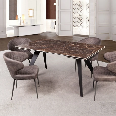 Стол раскладной Grant (160+80), мрамор испанская керамика черный Top Concept 2000000000602