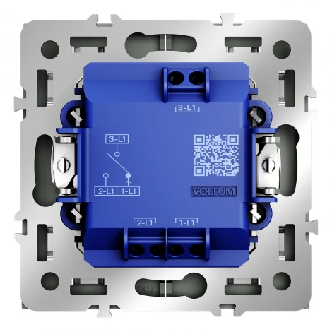 Выключатель встраиваемый Voltum S70 для жалюзи 10А, (титан)