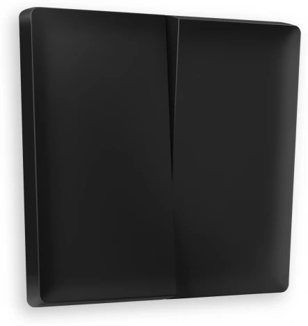 Лицевая панель Ambrella Volt ALFA (Черный матовый) для 2-клавишных выключателей QUANT AP8030