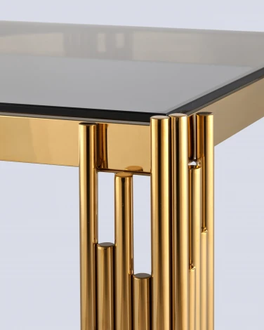 Журнальный столик Stool Group 55*55 ГЭТСБИ золото стекло smoke УТ000001971