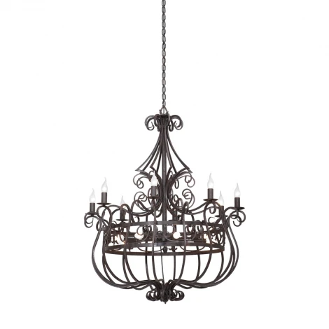 Подвесная люстра Vitaluce V1802/8+8 (220V, ковка, на цепи, свеча, круглые)
