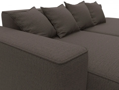 Диван угловой Лига-065 угол левый (ДСП/Пластик/Рогожка/Коричневый) Лига Диванов 129798L