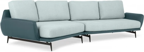 Диван Ispani угловой левый ОГОГО (арт.799378), (Ткань,Экокожа/Зеленый)