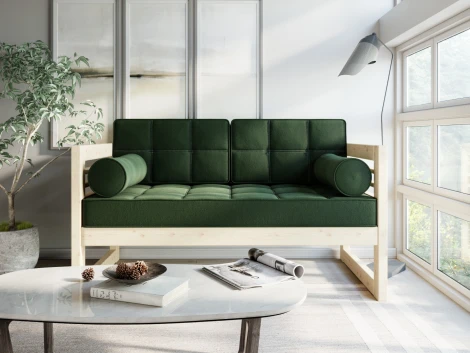Диван Arsko прямой Сега М сосна велюр зеленый