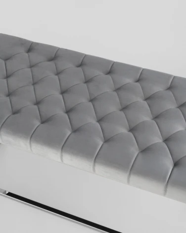 Банкетка Stool Group ИНСИГНИЯ велюр серый сталь серебро УТ000001876