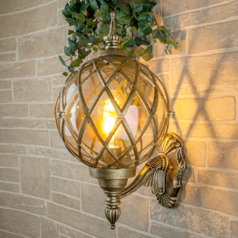 Настенный фонарь уличный Elektrostandard Sirius U черное золото (220V, IP44)