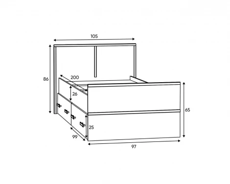 Кровать с проложками ДСП Сакура LIGHT 90х200 БТС Н001148