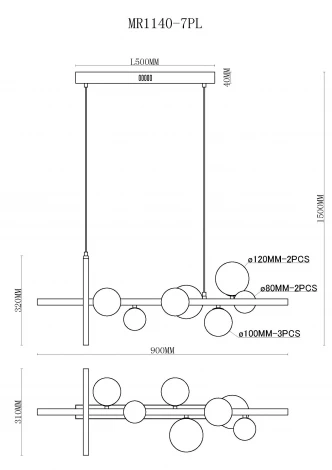 Подвесная люстра MyFar George MR1140-7PL (220V)