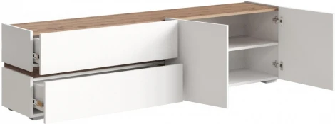 ТВ-тумба Атлон (Атлон белый / дуб вотан) Woodville арт.563521