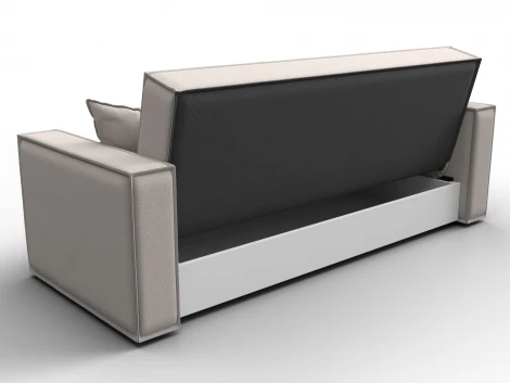 Диван-книжка Куба (ДСП,ЛДСП/Пластик/Замша/Бежевый) Лига Диванов 127462