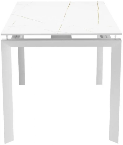 Стол DikLine KT120 мрамор белый Лотус,опоры белые