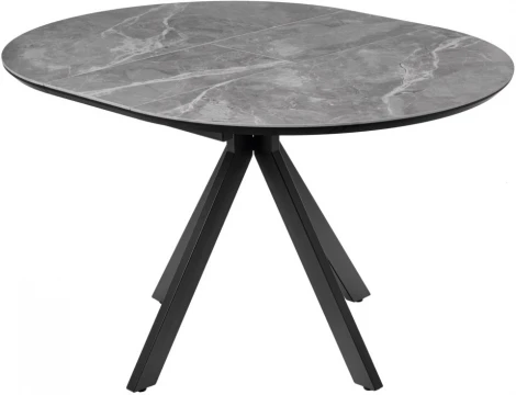 Стол Rudolf круглый раскладной 100-130x100x75см, серый керамогранит, черный Bradex Home арт.RF 0643