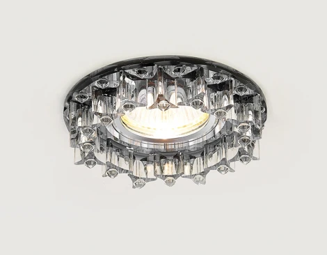 Встраиваемый точечный светильник Ambrella Хрусталь Зеркальный K370 BK