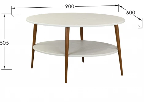 Стол журнальный BeautyStyle 29 белый/бук Mebelik арт.009065