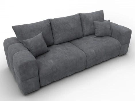 Диван прямой Лига-110 НПБ (ДВП,ДСП,ЛДСП,Брус,Фанера,Велюр/Темно-серый) Лига Диванов 136505