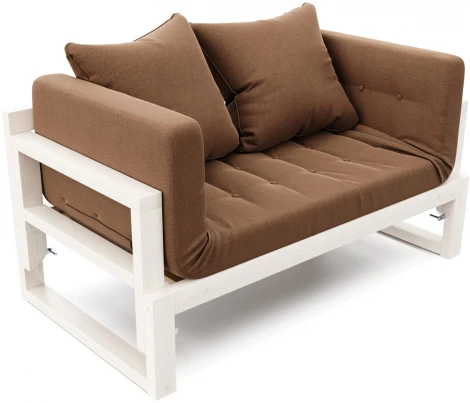 Кушетка Arsko Амбер беленый дуб коричневая рогожка