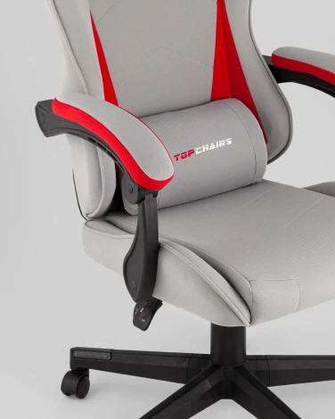 Кресло спортивное TopChairs Phantom ткань серо-красный арт.УТ000039472