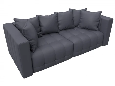 Диван прямой Лига-052 НПБ (ЛДСП,Брус,Фанера/Пластик/Экокожа/Серый) Лига Диванов 129905