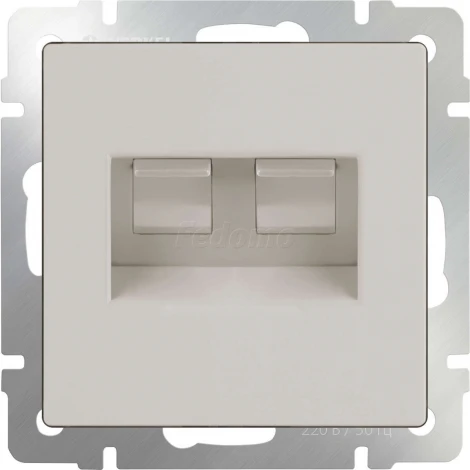 Розетка встраиваемая двойная Ethernet RJ-45 и телефонная RJ-11 Werkel, слоновая кость