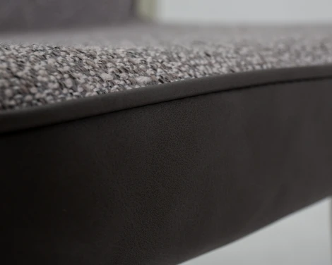 Стул обеденный KEVIN (черные матовые ножки, Сиденье серая ткань FC-09, Спинка антрацит кожзам RU-08)