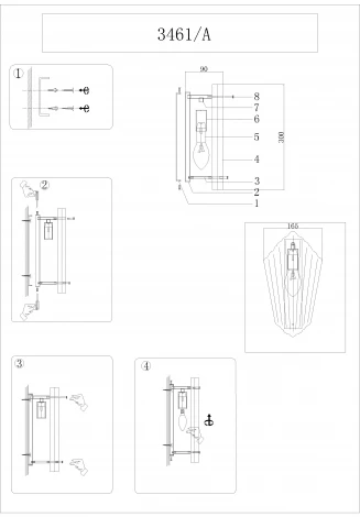 Настенный светильник Newport 3460 3461/A (220V)