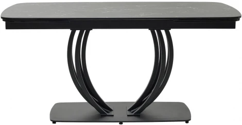 Стол MATERA 160 NERO KL-116 Черный мрамор матовый, итальянская керамика/ черный каркас М-City