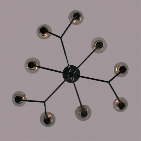 Потолочная люстра на штанге Lumion Madonna 6555/9C черный/дымчатый/металл/стекло E14 9*40W 220V